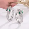 Brincos de cobra de luxo leve europeus e americanos, personalidade, microincrustados com zircônia, fivelas de orelha para mulheres, brincos de design criativo transfronteiriços