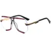 Gafas de Sol para Mujer Estilo Nuevo Transfronterizas Tendencia Estilo Europeo y Americano Montura Media Poligonales Moda Gafas de Sol M6281