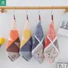 Toalha de casa, toalha quadrada de desenho animado para jardim de infância, toalha quadrada fofa para pendurar, macia, absorvente, sem fiapos, toalha para rosto e mãos