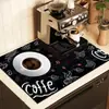 Tapete absorvente de secagem rápida para máquina de café de lama de diatomáceas transfronteiriça, tapete de drenagem para mesa de cozinha, tapete isolante de luxo leve para mesa de jantar, atacado