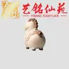 Adorno de caballo de la fortuna del zodiaco tallado estilo Tang de madera de haya, caballo regordete Yiming Xianyuan, artesanía de mascota de té de madera maciza creativa y linda