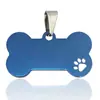 Acero Inoxidable Pulido Forma de Garra Hueca Etiqueta para Mascotas Hueso Etiqueta para Perro Colgante Material de Grabado Láser