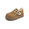 Mules Augusden com Solado Grosso e Forro de Lã para Mulheres 2026 Novo Inverno Sapatos de Algodão Totalmente Cobertos Slip-On Cano Baixo Botas de Neve