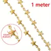 Corrente a Vácuo de Aço Inoxidável Corrente Sol Dourado, Lua e Estrela Cruz Coração Corrente Artesanal Acessórios de Joias para Colares DIY