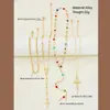 Colar com Pingente de Cruz de Diamante Nova Moda Criativa Transfronteiriço Corrente de Franja de Alta Qualidade para Mulheres Corrente de Clavícula Empilhada Atacado