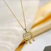 Collar con candado Ping An de Xiangyun Ruyi, de estilo cibernético y moderno de Corea, para mujer, con diseño de nicho de lujo ligero y cadena de clavícula con candado Ping An.