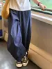 Jeans de Pierna Ancha Estilo Perezoso para Mujer, Nuevo Estilo de Verano, Ajuste Holgado Adelgazante, Estilo Japonés, Pantalones de Abuela Cortos de Algodón y Lino