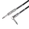 Comercio Exterior Cable de Audio para Guitarra Eléctrica Blindado de Doble Capa con Cabeza Recta de Níquel de 6.35mm con Codo, Cola de 3m con Resorte