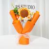 Buquê de rosas trançado à mão mistura de simulação de lã buquê mix and match presente pronto de aniversário feriado para namoradas professor