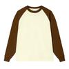 260g marca tide ombro caído algodão combinação de cores ombro jovem gola redonda manga longa camiseta em estoque logo da camiseta