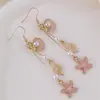 Ez5644 Pendientes de Borla Larga de Perlas Estrellas de Mar Conchas de Caracol Frescas de Verano Europeos y Americanos Joyería para Mujer