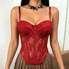 Popular Camisola con Estampado de Encaje de Comercio Exterior, Atuendo Sexy para Chica Popular, Top Tubo de Malla, Top de Espina de Pescado Estilo Europeo y Americano