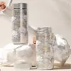 Shangtai Peony Estilo Chino Acero Inoxidable 316 Taza Térmica Botella de Agua de Gran Capacidad Taza de Agua Portátil Taza con Popote Taza de Doble Uso