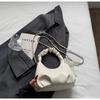 Bolsa de Mão Versátil para o Dia a Dia de Mulheres com Laço de Pedraria Cor Sólida Design Simples Novo 2026 Corrente Plissada