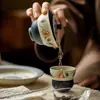Dinastia Tang e Song Glacê de Caramelo Camélia Azul Pintado à Mão Cerâmica Gaiwan Doméstico Conjunto de Chá Kung Fu Utensílio de Estudioso Tigela de Chá em Forma de Cabaça