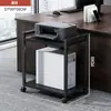 Mesa para Impresora de Pie Escritorio Colocación Estante Multifuncional Oficina Móvil Soporte para Host de Computadora