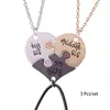 Estilo Europeo y Americano Mejor Amiga Corazón Forma de Corazón Empalme Simple Collar Tres Hermanas Corazón Nicho Creativo Colgante Collar