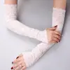 Guantes Largos de Encaje con Protección Solar de Verano Alta Elasticidad Transpirables Cubierta de Cicatrices Protector Solar para Tatuajes Funda para Brazo para Conducir