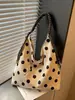 Bolsa de mano de lunares estilo coreano, gran capacidad, estilo relajado, bolsa de hombro, de alta gama, moderna, versátil y adecuada para ir al trabajo