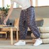 Estilo Chinês de Verão Nova Chegada Finos Masculinos Retrô Tendência Algodão Linho Casual Calças Gancho Tamanho Grande Calças Harlan Bloomers