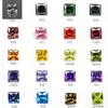 Zircônio Branco Quadrado de Ângulo Reto Facetado Pedra Solta Sintética Princess Cut Pedra Colorida Brilhante Facetada