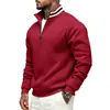 Amazon Europeu Transfronteiriço Outono Inverno Plus Veludo Solto Casual Outdoor Masculino Quente Tricô Horizontal Gola Alta Moletom Esportivo