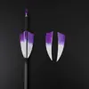 Plumas de Flecha para Tiro con Arco de Nuevo Producto Transfronterizo, 3 Pulgadas, Forma de Escudo, Color Degradado Teñido, Plumas Reales, Accesorios para Arco Recurvo, Compuesto, Tradicional