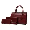 Moda Transfronteriza Moda Retro Patrón de Cocodrilo Bolso de Mujer Set de Tres Piezas Europeo y Americano Versátil Elegante Gran Capacidad Portátil