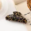 Presilha de Garra Estampada de Leopardo Vintage Simples para Penteado Presilha de Cabelo Transfronteiriça Grande Acessório de Cabelo Acrílico Firme Antiderrapante Presilha de Garra de Tubarão