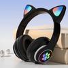 Fone de ouvido Bluetooth com orelhas de gato luminosas, fone de ouvido sem fio STN-28, explosões transfronteiriças, fofo, novo