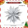 Flores Artificiales Transfronterizas de Amazon Flores con Polvo Dorado Decoración de Escena Navideña Decoración Navideña Festiva Flores de Navidad