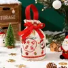 Bolsa de Manzana Navideña, Bolsa de Dulces Navideña, Bolsa de Fruta de Nochebuena de Terciopelo Portátil de Atmósfera de Alta Gama
