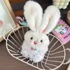 Delantal de Peluche Lindo Creativo Colgante de Muñeca de Conejo Llavero de Muñeca de Conejo de Orejas Largas Decoración para Colgar en Bolsa