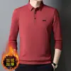 Camisa Polo de Manga Larga con Cuello para Hombre, Forro de Felpa, Sin Costuras, Súper Suave, Terciopelo Cálido, para Hombres Jóvenes y de Mediana Edad