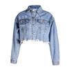 Amazon Ropa de mezclilla Ropa de mujer Ropa europea y americana Suelta Estilo Bf Borla Tops cortos de mezclilla Top Chaqueta corta de mezclilla