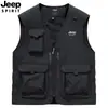 Chaleco para Hombre 2026 Nuevas Llegadas Primavera/Verano Exterior Casual Multibolsillos Pesca Secado Rápido Moda Holgado Hombro Caído