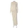 Vestido Feminino Estilo Francês Mais Vendido 2026 Outono Nova Moda Sexy Justo Costas Abertas Abotoado Cor Sólida Manga Longa Atacado