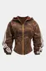 Ropa exterior transfronteriza de nuevo producto estilo retro Maillard diseño vintage de raya lateral estampado de leopardo sudadera casual moderna