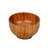 Cuenco de Madera de Azufaifo Japonés Niños Hogar Bebé Retro Madera Maciza Pequeño Bol de Arroz Vajilla de Madera Juego de Cuencos de Madera