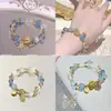 Novo Bracelete Céu Estrelado Floco de Neve Azul Marinho para Mulheres, Novo Estilo Doce Exquisito, Joia Versátil de Alta Qualidade, Presente de Natal Moderno