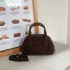 [Bolso de Mujer de Cuero Genuino Personalizable] Bolso Satchel de Piel de Vaca Escarchada, Bolso Bowling Nicho, Bandolera de un Solo Hombro, Bolso Boston Pequeño