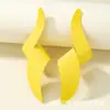 Pendientes Europeos y Americanos Transfronterizos Más Vendidos Pendientes Grandes Retorcidos con Pintura Brillante Estilo Ins Japonés y Coreano Moda Simple Pendientes Distintivos para Mujer
