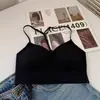 Sujetador sexy sin espalda de cuello halter sin costuras para mujeres con poco busto, ligeramente push-up, tirantes finos, forma de Y con pedrería brillante