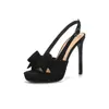 Encuentro Cercano Temporada 2026 Nuevos Zapatos de Tacón Alto Cómodos Impermeables de Plataforma Color Nude para Mujer con Lazo Sandalias de Tira Fina de Tacón Alto para Verano