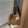 Bolsa de mão moderna com poá para mulheres, novo estilo 2026, bolsa de ombro versátil para o dia a dia, bolsa tote de grande capacidade, bolsa de mão casual