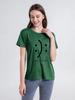 Ropa Europea y Americana 2024 Nueva Amazon Ebay Exportación Suelta Cuello Redondo Personalizada Estampada Verano Camiseta Tops de Mujer