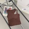 Chaleco interior irregular con aberturas para mujer, camiseta corta sin mangas, ajustada y adelgazante, con almohadilla para el pecho para primavera y verano.