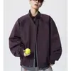 Moda masculina otoño e invierno chaqueta de vuelo retro de cuello alto holgada, chaqueta de béisbol corta de hombro estilosa y sofisticada