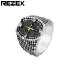 R0457-NK01 comercio exterior nueva joyería punto de cruz brújula anillo de acero de titanio personalidad retro para hombre