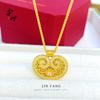 Colgante de Candado de Loto Ruyi con Cobre Chapado en Oro Antiguo e Incrustaciones de Diamante, Cordón Opcional, Collar de Estilo Chino Nuevo